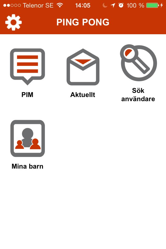 Närvarohantering för vårdnadshavare i PING PONG Mobile På din startsida i appen hittar du