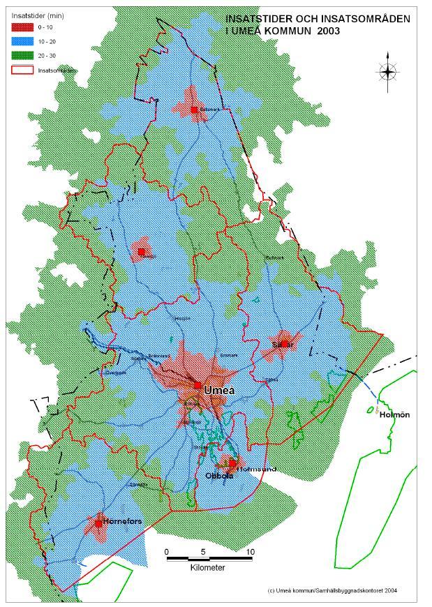 Umeå Alternativa lokaliseringar av brandstation.