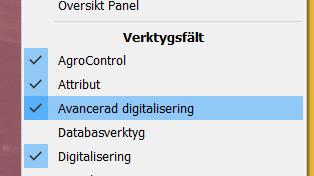 Figur 7 Opacitets inställningar. Figur 8 Avancerad digitalisering. Nu kan vi se genom fältet igen och se vart hållet som vi vill göra är.