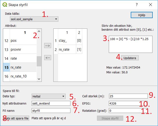 8. Rutan längst till höger visar vilken data som finns i diagrammet och tabllen. 5.7.