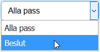 För att markera pass i ett intervall håller du in Skift ( ) och klickar på passet där intervallet slutar. Du kan också klistra in pass i månader du inte befinner dig i.