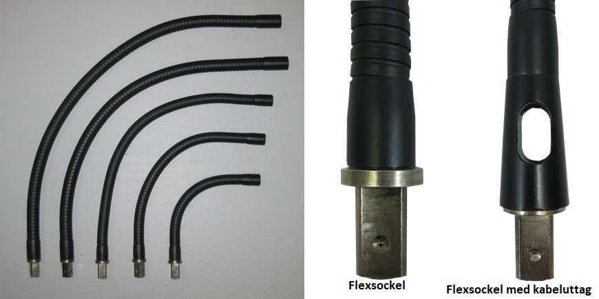 Armar Svanhals med flexsockel - flexsockel för kabeluttag Flexibel arm som lätt kan justeras till det önskade läget.