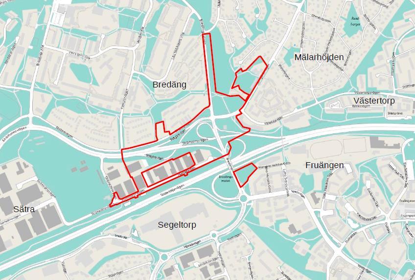 Inledning I området kring Bredängs trafikplats, intill E4/E20, pågår ett detaljplanearbete för området Mälaräng.