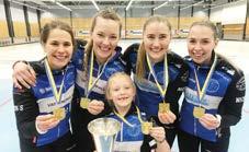 FOTO: GUNNELA BLOMQVIST Jumbon SIK satsar på uppryckning 2019 Dubbelt Sumpan på SM-prispallen SM i curling skulle visa sig bli en intern klubbkamp mellan två Sundbybergslag.