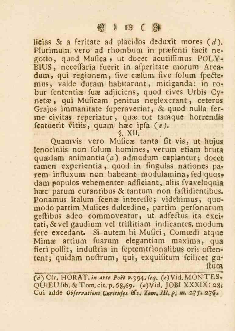 18 lidas Sz a feritate ad placidos deduxit mores (./).
