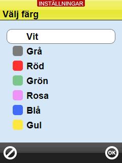 När man trycker på knapparna Namn och Text visas tangentbordet, och man får skriva in namn/text.