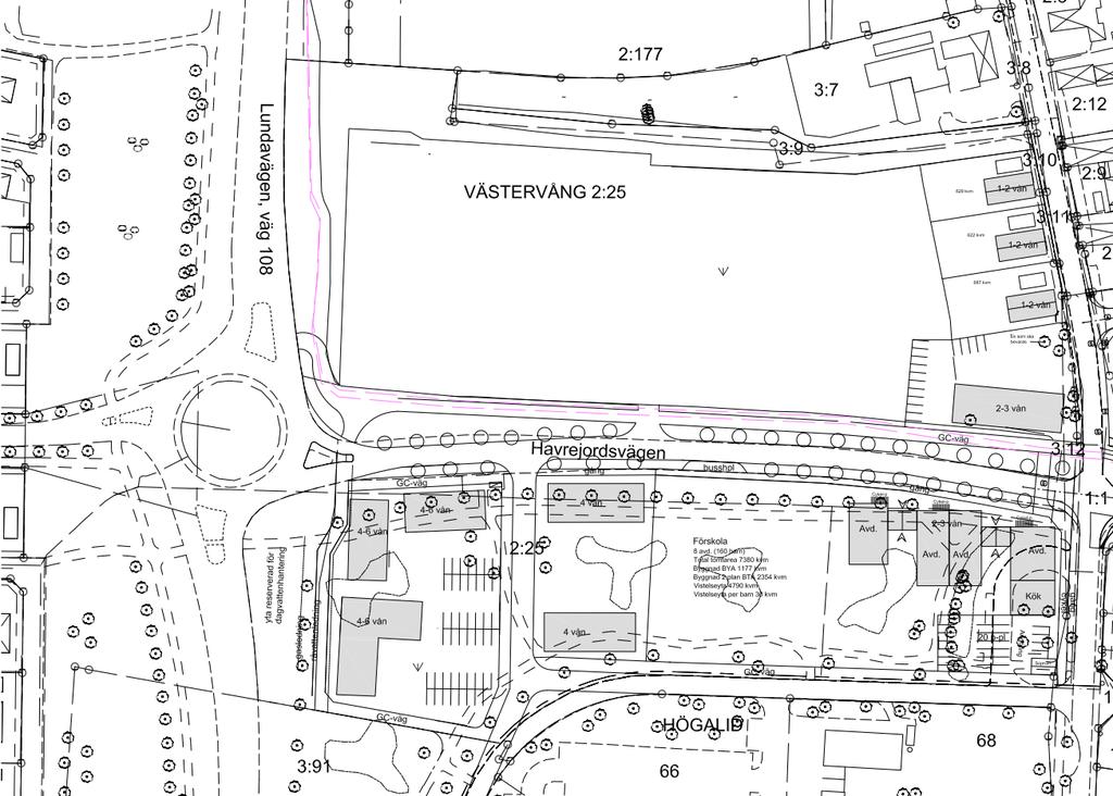 Figur 1. Västervång 2:25 (planskiss från Trelleborgs kommun).