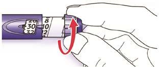 Byt nålen och försök igen. Om inget insulin kommer ut ur nålen efter att du bytt nål kan din SoloStar vara skadad. Använd inte denna SoloStar. Steg 4.