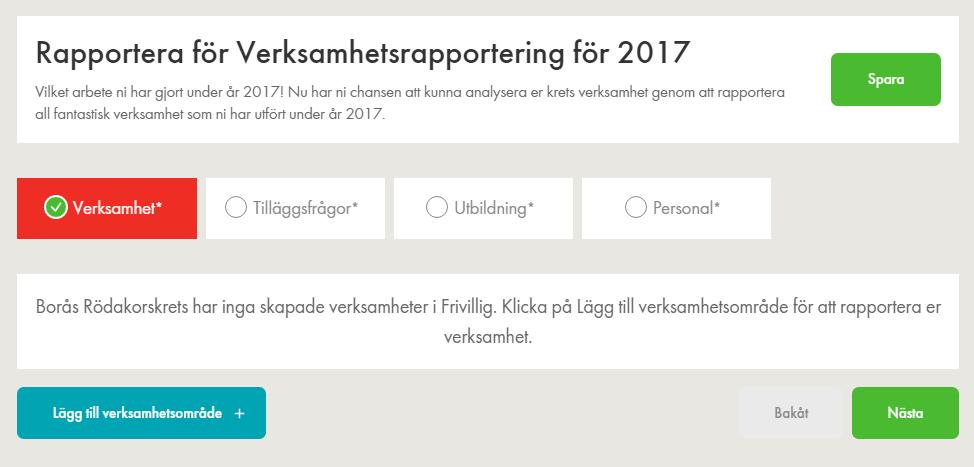 Rapportera Kretsrapport (Före detta KVU) Klicka på den gröna knappen Rapportera Du kommer till startsidan för Kretsrapporten 2017.