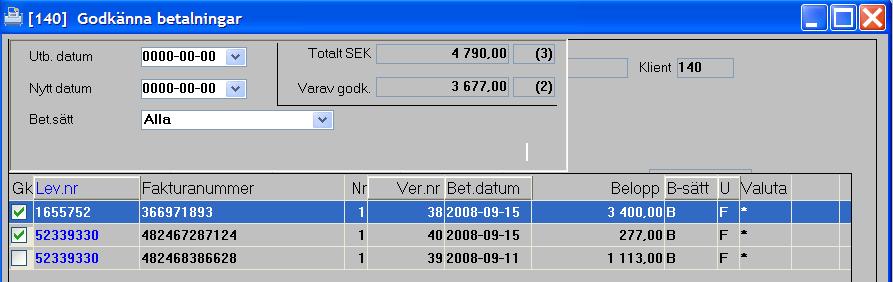 återrapporteringsfilen inte stämmer med det betalningsdatum som fakturan hade i 3L Pro, så uppdateras betalningsdatumet i