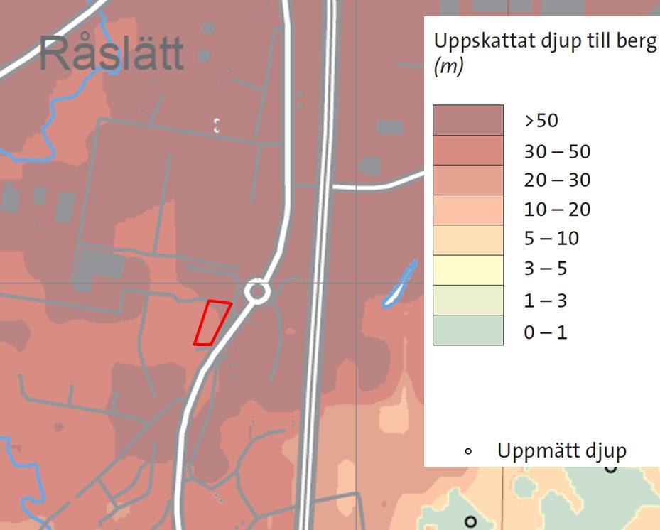 Figur 3-3. Jorddjupskarta (SGU, 2017