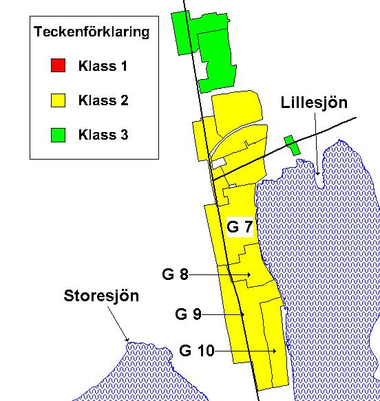 3 Sandsjöfors Utförd dagvattenklassificering i Sandsjöfors fick följande resultat (se figur 3). Figur 3. Översikt med avseende på dagvattenklassificeringen inom Sandsjöfors.