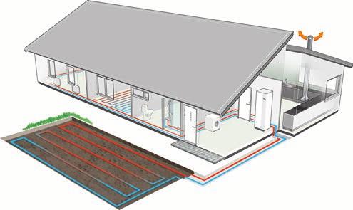 del av vattnets lagrade solenergi via en sjökollektor som förankras på