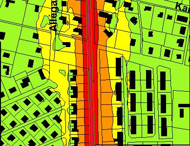 Situation 2 Utbyggnad utan bullerskydd Den ökade trafikeringen på spåret kommer att ge en ökning av de ekvivalenta bullernivåerna med ca 5 dba för samtliga fastigheter utmed spåret.