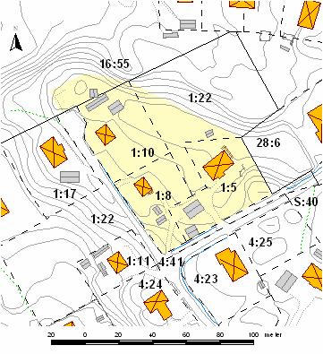 Bebyggelsen inom området stämmer med planens ändamål. Det finns ett önskemål om att utöka några fastigheter med mark som redovisats som grönområde i planen.