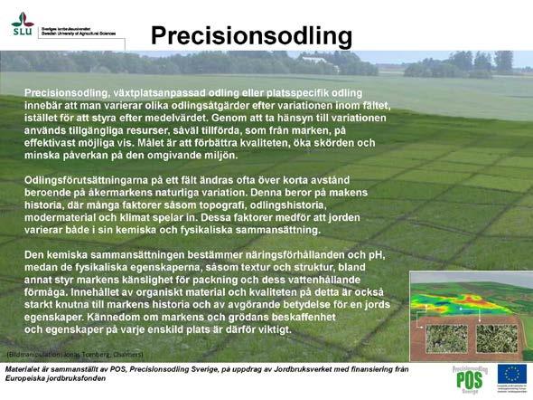 Ny text om precisionsodling för användning på webben och i undervisning.