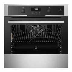 4 800:- EKB400X Inbyggnadsugn, A, Rostfri, Varmluftsugn, Matlagningstermometer, Över-/undervärme, Separat över-/undervärme, Grill, Maxgrill, Varmluftsgratinering, Intryckbara vred, Display,