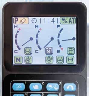 17 16 1 3 5 4 9 14 1 2 4 5 7 8 10 11 6 9 18 19 2 10 7 6 8 12 11 13 15 3 14 13 12 Symbol på skärmen 1 Arbetsläge 2 Servicemätare