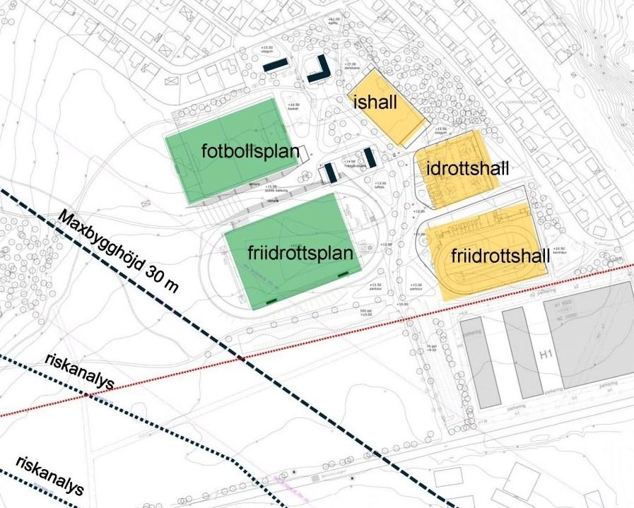 Sida 8 (10) Principskiss från idrottsförvaltningen för programinnehåll på Bällsta IP. Principskissen ovan visar en möjlig utformning av idrottsplatsen.