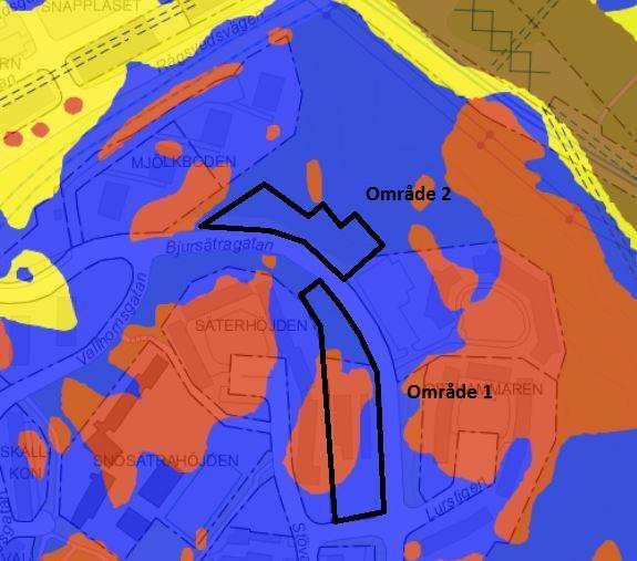 Nya flerboshus och sid. 4(6) Stockholm Stads byggnadsgeologiska karta 3.3 Yt- och grund Några ytvattendrag eller grundvattenmagasin förekommer inte inom område 1.