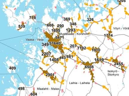 3. Samhällsstruktur Samhällsstrukturellt bildar områdena Vasa och Korsholm en enhetlig funktionell helhet.
