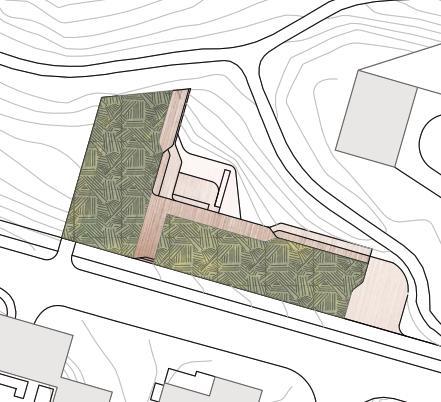 Rissneleden Figur 2. Fastigheten efter exploatering (situationsplan: Whingårdhs Arkitekter, 20150911). Bostadshusen kommer att underbyggas med garage.