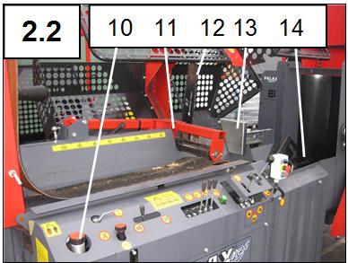 14 10 Hydrauloljetank 11 Vedhållare 12 Kapsvärd 13