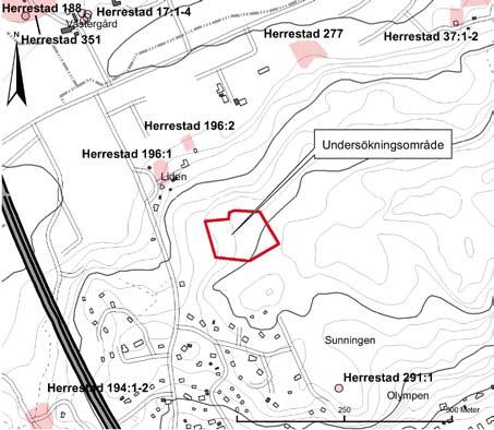 Strandhugg i Sunningbergen 7 Figur 3. Utsnitt ur GSDFastighetskartan, med närliggande fornlämningar markerade. skala 1:10 000. Godkänd ur sekretessynpunkt för spridning. Lantmäteriverket 20071105.