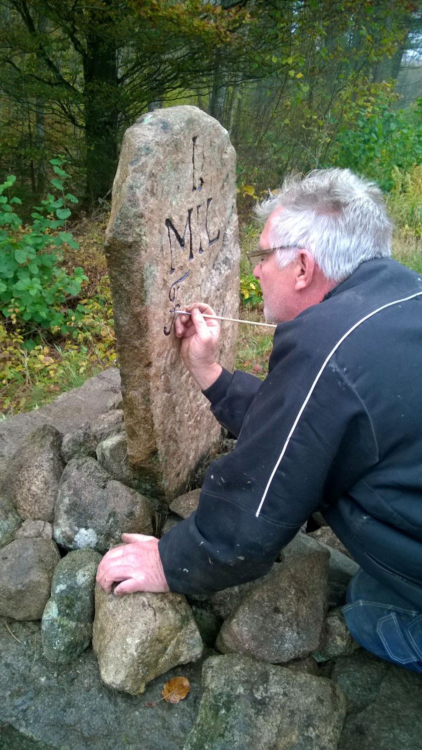 Fysiska åtgärder på milstenar i Blekinge 2014 Asarum, Jämjö, Jämshög och Rödeby socken