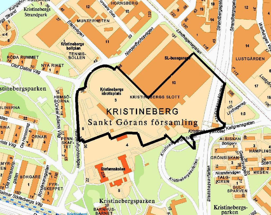 12 (49) 3 ÖVERSIKTLIG BESKRIVNING AV PLANOMRÅDET 3.1 Områdesbeskrivning Planområdet är beläget på nordvästra Kungsholmen, i stadsdelen Kristineberg, i Stockholm.