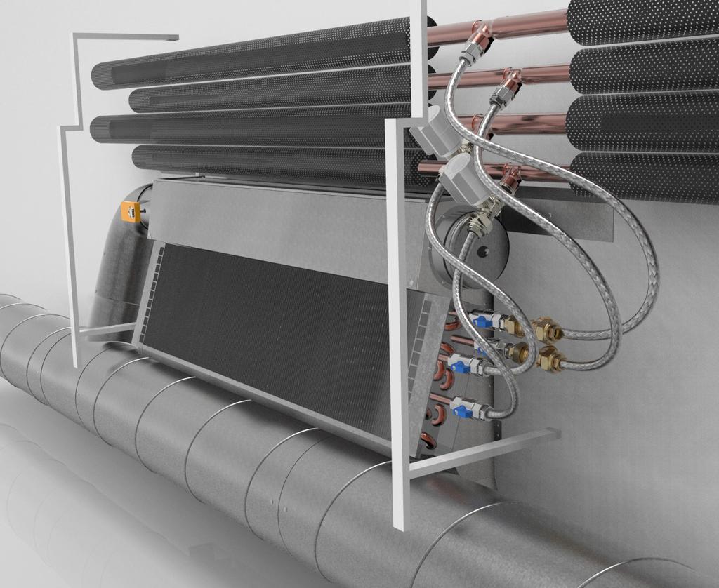 Om InventiAirs galler ej används, bör gallret för induktionsluft minst vara 0 mm brett och den totala längden bör vara