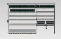 B 175 x D 440 x H 1100 mm alumiiumhyllor med