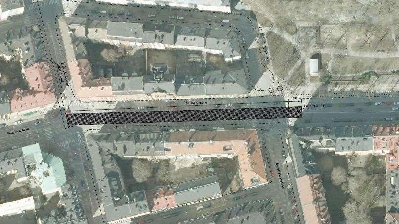 Förslag till däck, utbredning i plan Alternativa åtgärder Följande alternativ föreligger: 1. Reducera hastigheten för tunga fordon till 10-20 km/h i området. 2.