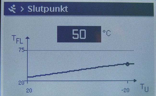 Gå in under Ställ in värmkekurva.