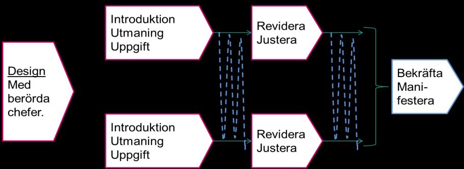 Sida 4 (9) arbetsprocess och ett brett engagemang som involverar medarbetare. I nedanstående figur framgår schematiskt hur utvecklingsprojekten kan drivas parallellt hos beställare och utförare.