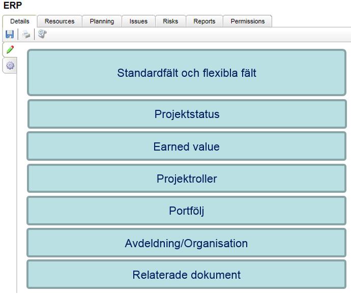 Sidstruktur för fliken Allmänt