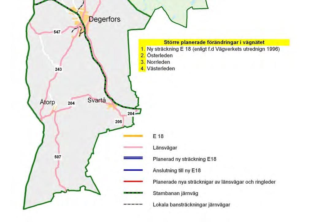 framkomligheten för genomfartstrafik och lokal trafik.