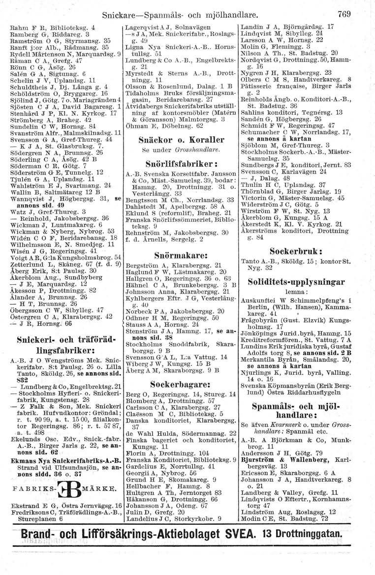 Rahm F R, Biblioteksg. 4 Ramberg G, Ittddareg. 3 Ramsta-öm O G, Styrmau sg. 35 Ranft j :01' Alb., Rådmansg. 36 RydellllIårtenson N, Marquardsg. 9 Råman O A, Grefg. 47 Rönn C G, Åsög.