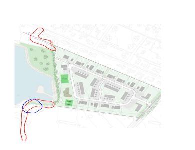 Knytning till föreslagen detaljplan (Förtydligande/svar efterfrågas): Anslutning av Gång/Cykelväg i Nordväst mot Golfbanevägen borde vara totalt ointressant om det inte finns en överenskommelse med