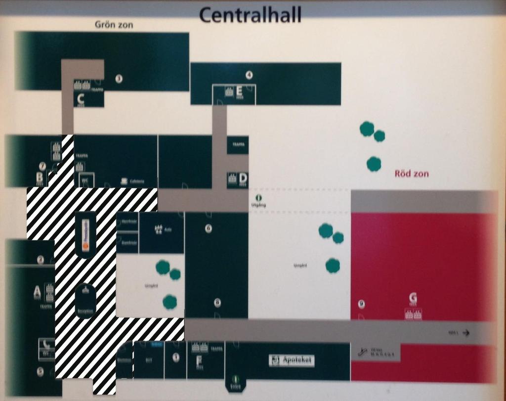 5.1 Observationer av miljön På Danderyds sjukhus finns många olika typer av avdelningar och även på hjärtkliniken finns det flera avdelningar att besöka.