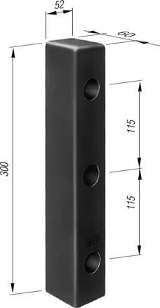 Fenderklossar GETO fenderkloss 300 Med 3 st 20 mm försänkta monteringshål 1,200