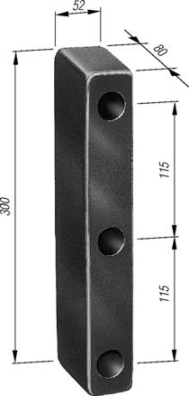 601 340 GETO fenderkloss 300 Med 3 st 20 mm försänkta monteringshål 1,550  601