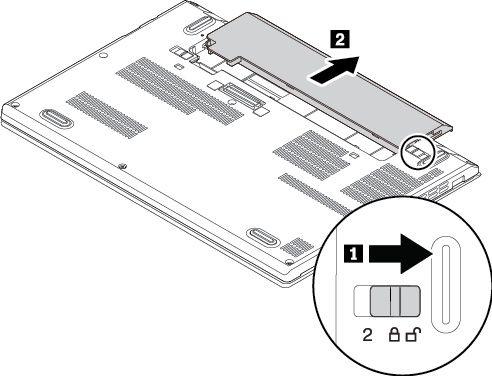 6. Sätt dit ett nytt batteri. Det ska klicka till när det är på plats. Kontrollera att batterispärrarna är i låst läge. 7. Vänd på datorn. Anslut nätadaptern och kablarna till datorn.