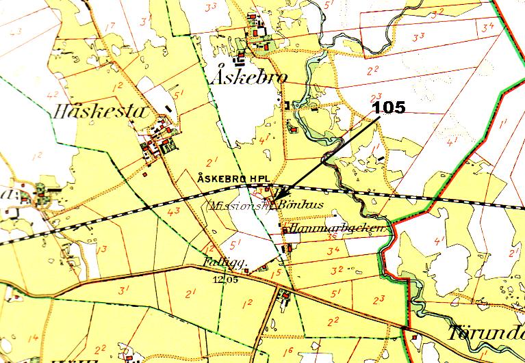 Åskebro 7:1 105 Rask i Åskebro Siste soldaten Johan Mauritz Rask född 30 jan 1862 i Dingtuna Ankom fr 2:a liefgardet 1887 Vice korpral 1892 Utmönstrad Fanns med i rullorna 1906 Civilt arbete