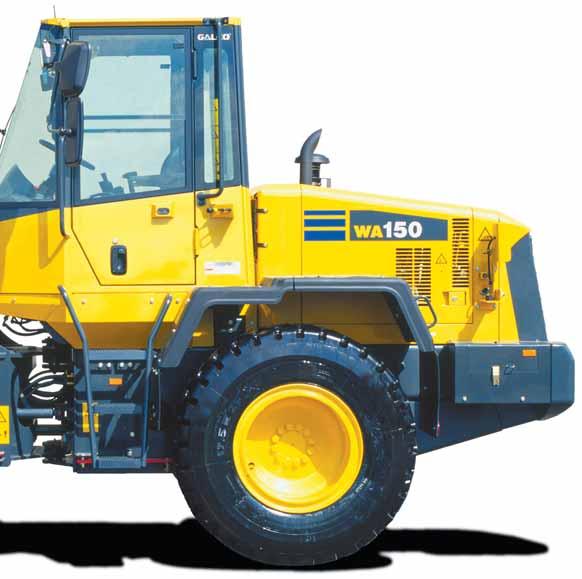 HJULLASTARE WA150-5 MOTOREFFEKT 71 kw 97 Hk Lång livslängd och hög tillförlitlighet Tillförlitliga originalkomponenter från Komatsu Robust chassi, vridstyvt