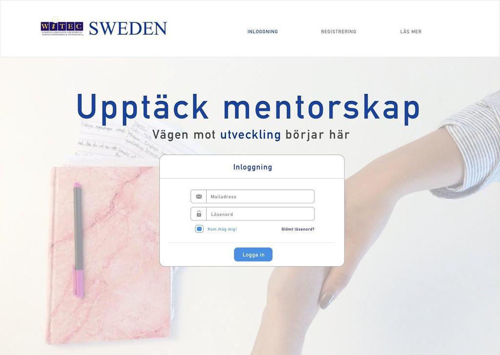 3.1 SLUTKONCEPT - Designstruktur Projektet resulterade i ett slutkoncept som erbjuder en enkel och intuitiv plattform för matchning mellan mentor och adept.