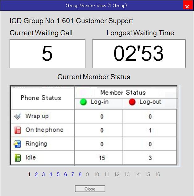 1.10.4 Kontroll av övervakare (ACD) Funktion Group-rapport Call-rapport Charge-rapport Beskrivning Kan se rapporter för upp till 64 ICD-grupper.