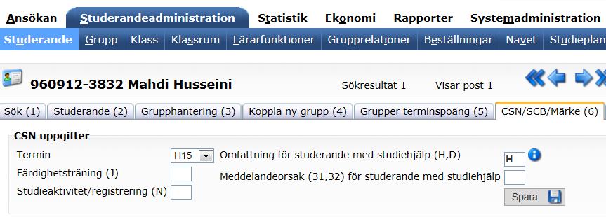 Sida 30 av 40 Studieomfattning för yngre studerande Markera studieomfattning i Alvis för elever med studiehjälp (yngre än 20 år). Studieomfattning anges som heltid (H) eller deltid (D). 1 1.