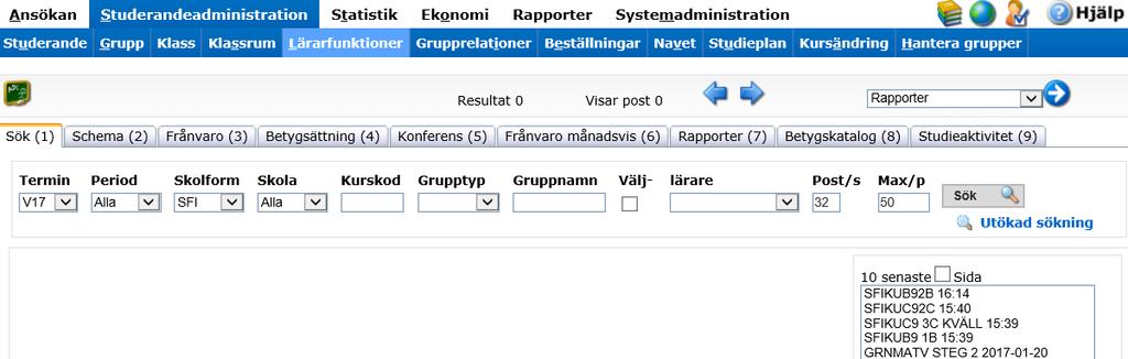 Fyll i erbjudna timmar och erbjudna språkpraktiktimmar på varje elev i gruppen 3.
