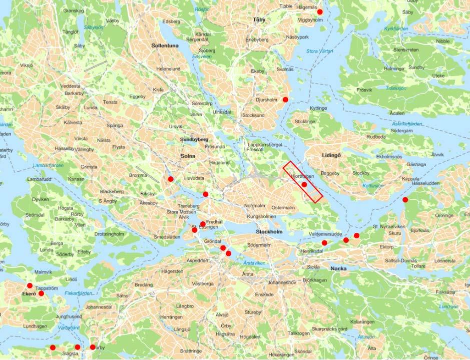 10(46) Bild på var kommuner planerar bebyggelse i vattennära läge med beroende till denna studie 1.2.